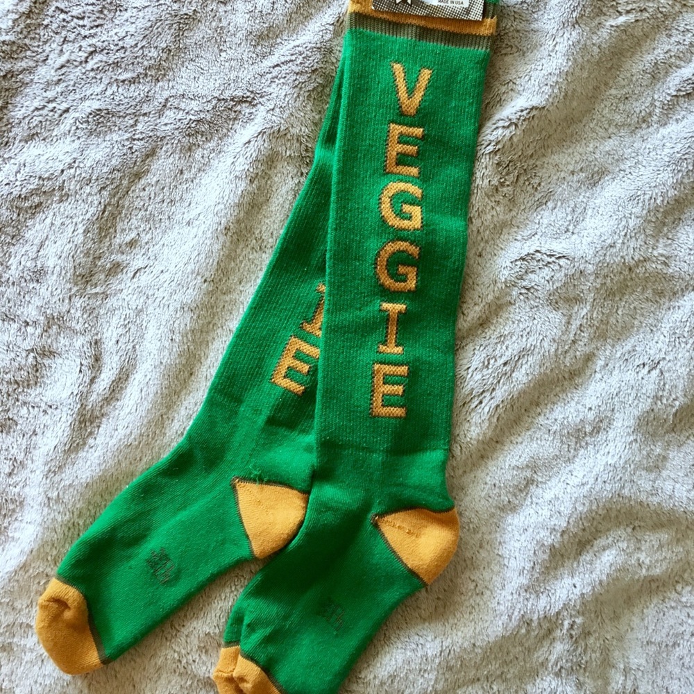 Green Veggie Knee High Socks